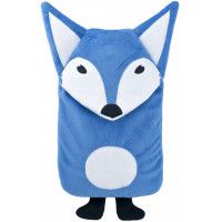 WÄRMFLASCHE Öko 0,8 l Veloursbezug Fuchs blau